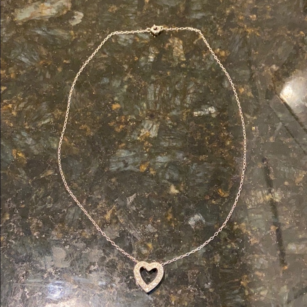 Silver plated cubic zirconia necklace